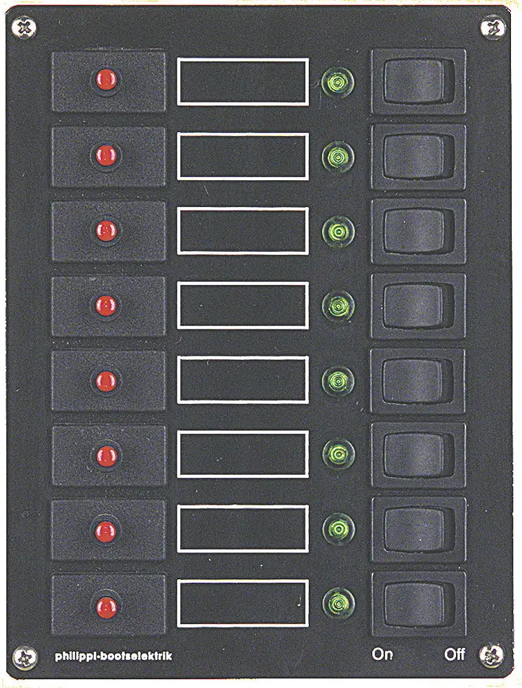 Pannello interruttori, 8 vie