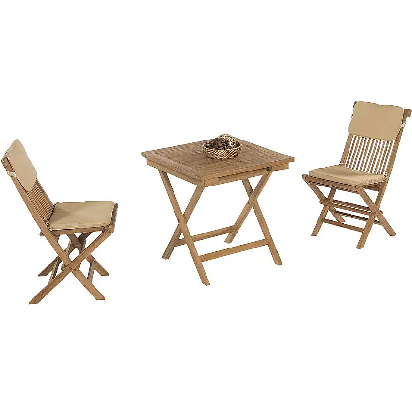 Set 2x sedia in teak 1x tavolo in teak
