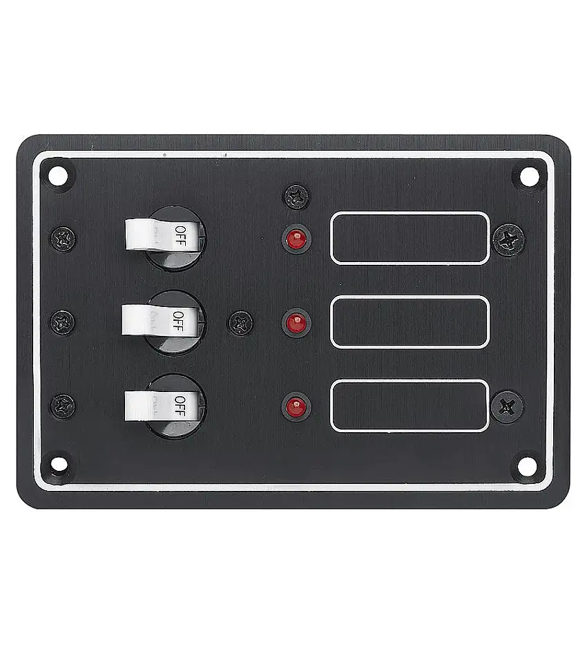 Pannello interruttori con LED a 3 vie