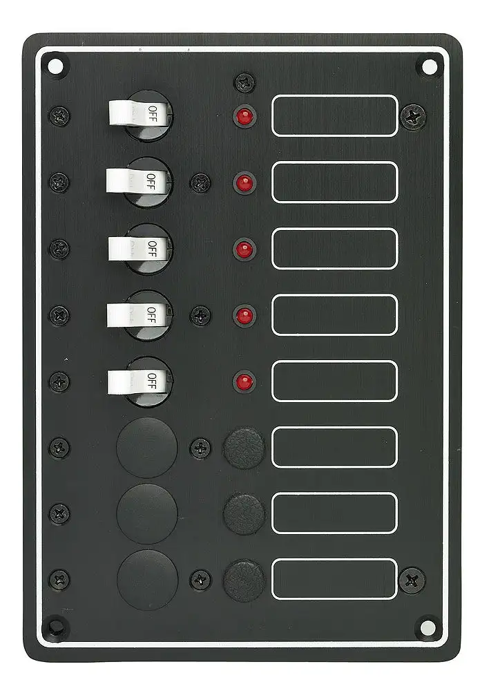 Pannello interruttori con LED 5gang