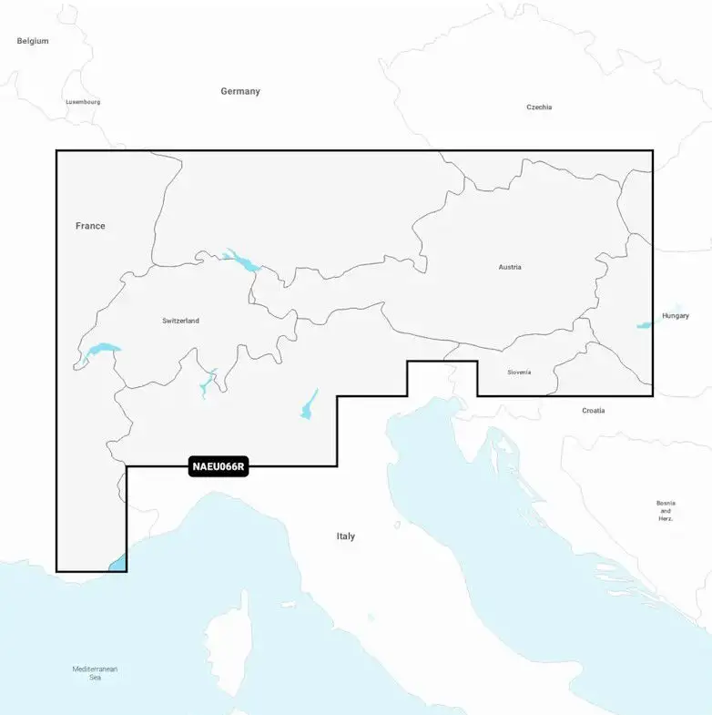 Navionics + carta regione alpina, laghi e fiumi - per acque interne | NAEU066R | microSD™/SD™ e abbonamento annuale