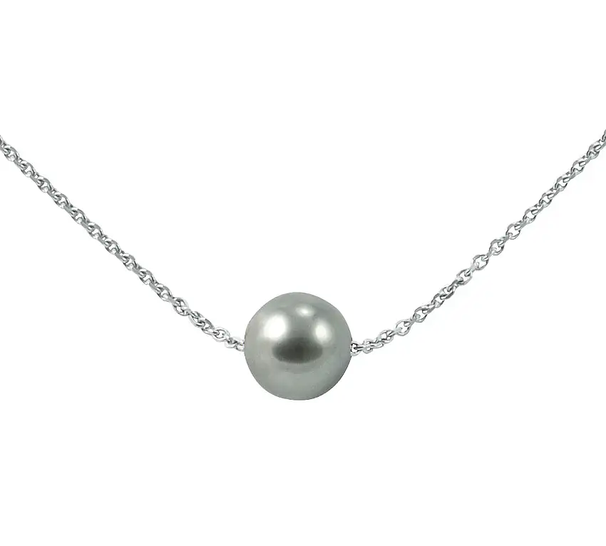 Collana 45 cm con perla di Tahiti in oro bianco
