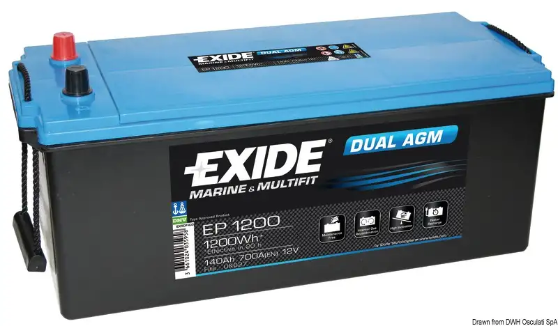 12.412.03 Batteria Exide agm 140 Ah Osculati