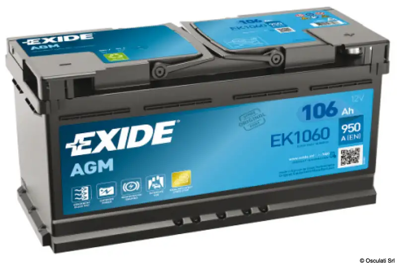 12.414.04 Batteria EXIDE EK1060 – AGM 106 Ah Osculati