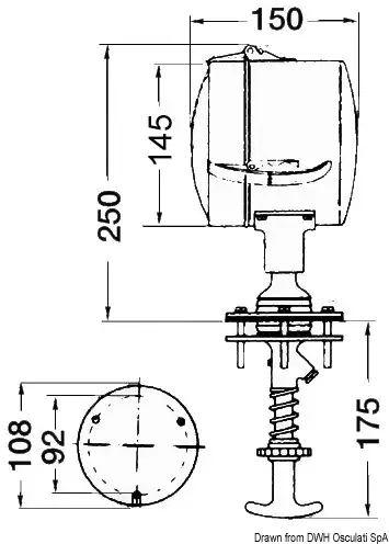 13.242.13 Faro comado interno led 12/24V 24W Osculati