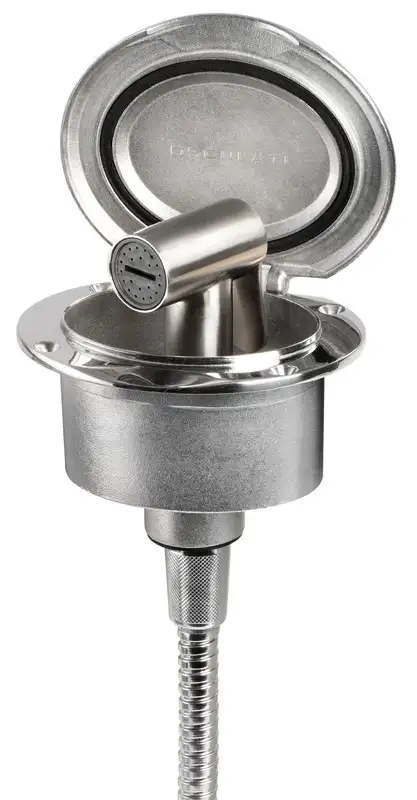 15.303.31 Box Elissa inox con doccia Tiger tubo Inox 4 m Osculati