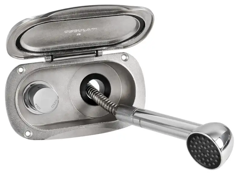 15.325.61 Box doccia Elissa inox con doccia tubo nylon 4 m Osculati