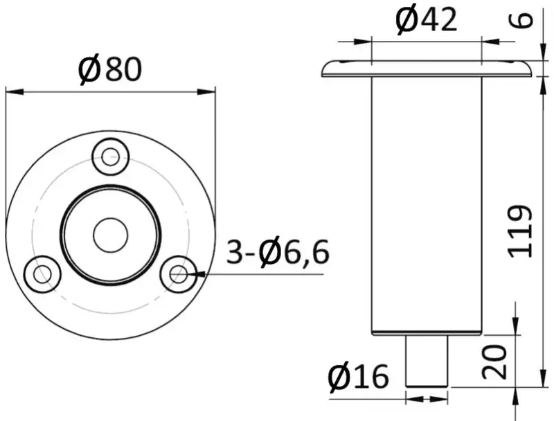 15.480.21 Basetta inox a incasso per 15.480.xx Osculati