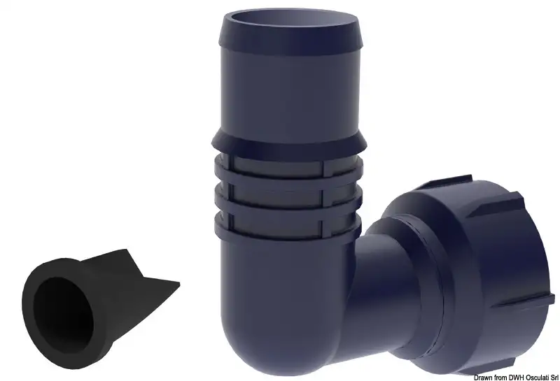 16.491.94 Scarico 90° 1″ & 1″-1/8 c/valvola non ritorno Osculati
