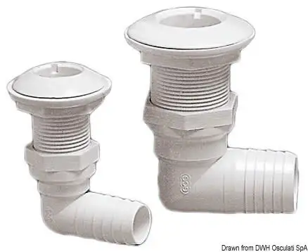 Scarico mare plastica 90° 1" 1/2 x 38 mm