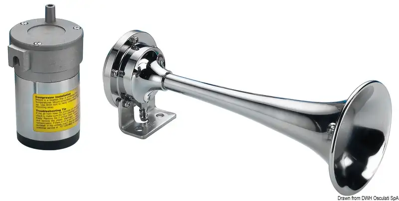 21.442.24 Tromba cromata 1 corno 24 V Osculati