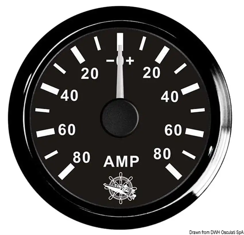 Amperometro con shunt 80 A nero/nera