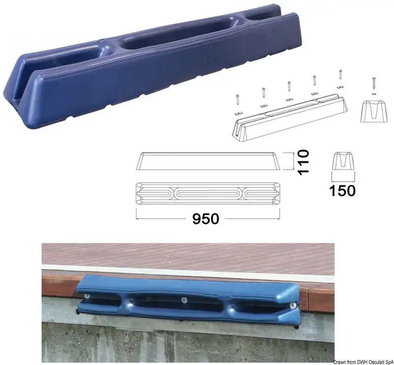 33.519.10 Protezione per pontile 950 mm blu Osculati