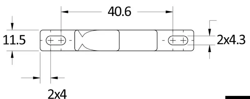 Chiusura a spinta con gancio Grabber 40,6 mm nero