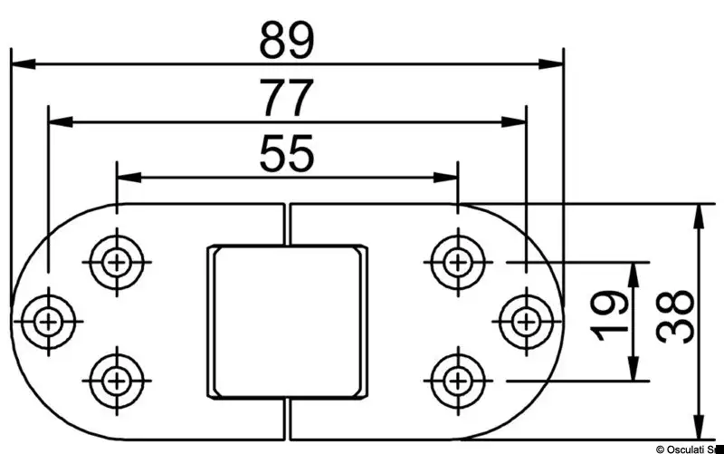 Cerniera autoreggente a 2 perni 89x38 mm