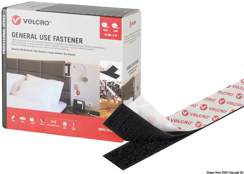 VELCRO® Brand GENERAL USE mm50 x 5mt nero