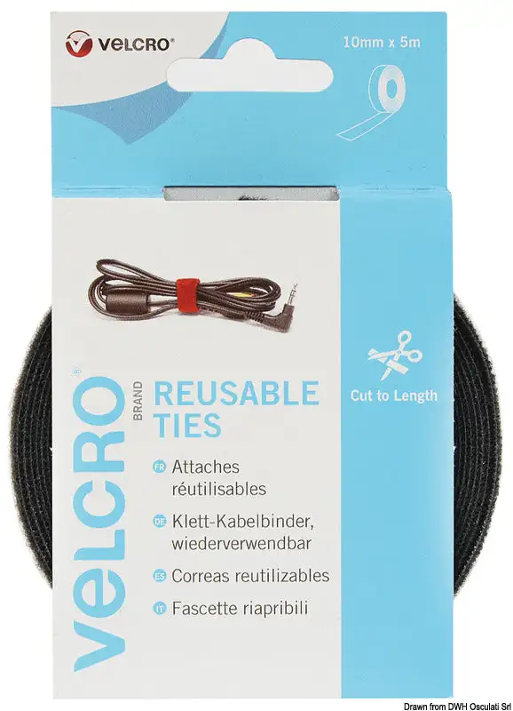 VELCRO® Brand ONE-WRAP® Rotolo mm10 x 5mt nero