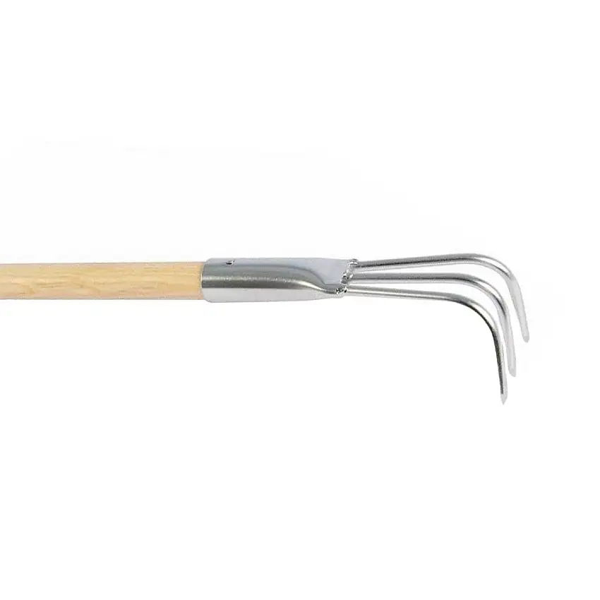 Artiglio a 3 punte in acciaio inox con manico da 80 cm