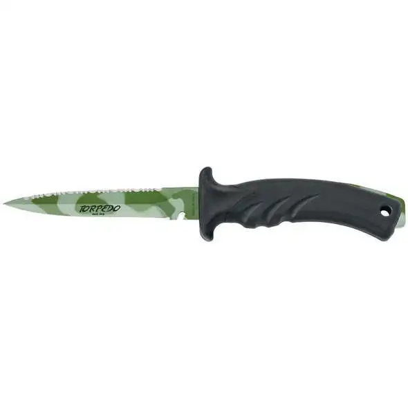 Coltello sub Acciaio Nitrogeno Torpedo 11 Lama Camu Verde