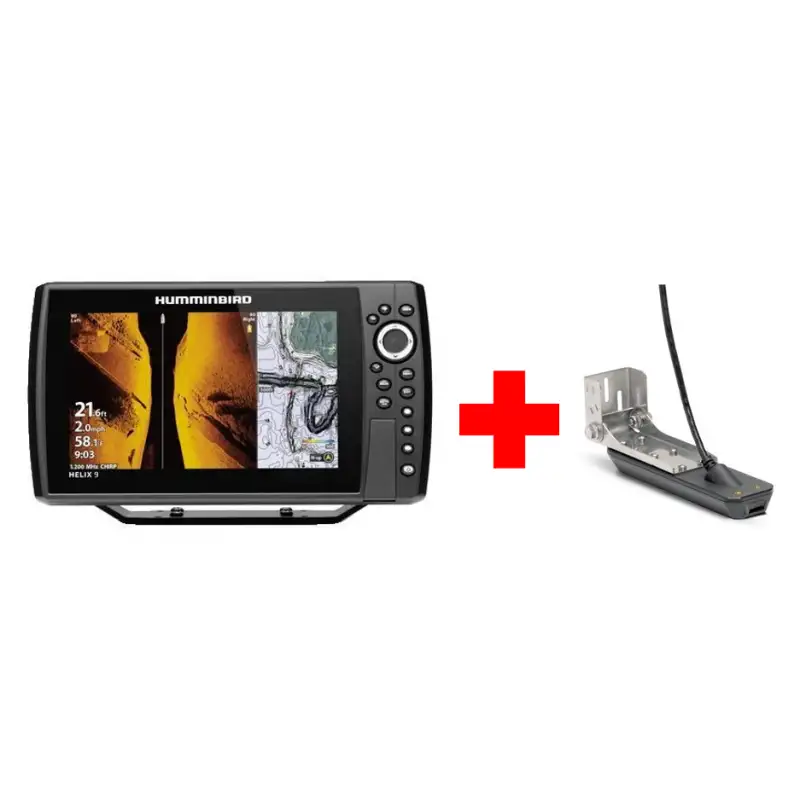 Ecoscandaglio GPS HELIX 9N G4 CHIRP MEGA SI + trasduttore specchio di poppa - HUMMINBIRD