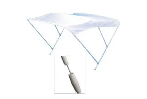 Cappottina Tendalino Parasole 3 Archi in Alluminio Verniciato Bianco Telo Bianco Strong