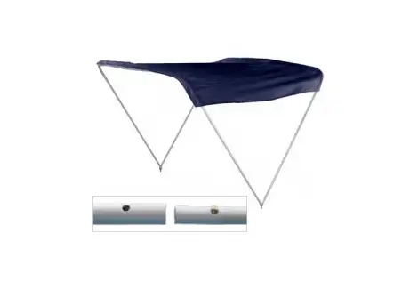 Cappottina Tendalino Parasole in Alluminio Verniciato Bianco Telo Blu Light