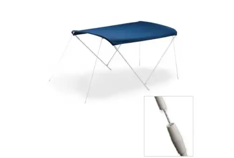 Cappottina Tendalino Parasole in Alluminio Verniciato Bianco Telo Blu