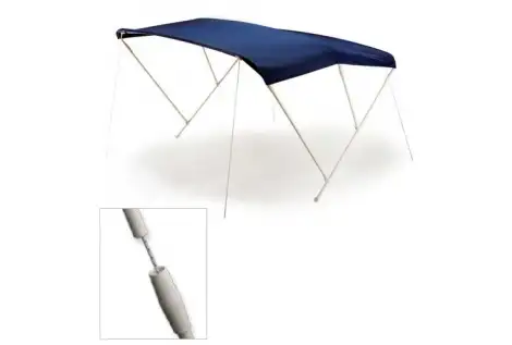 Cappottina Tendalino Parasole 3 Archi in Alluminio Verniciato Bianco Telo Blu Strong