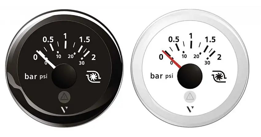 MANOMETRO OLIO BIANCO MAX 2 BAR 12/24V