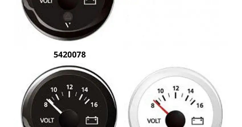 VOLTMETRO BIANCO SCALA 8-16V 12V