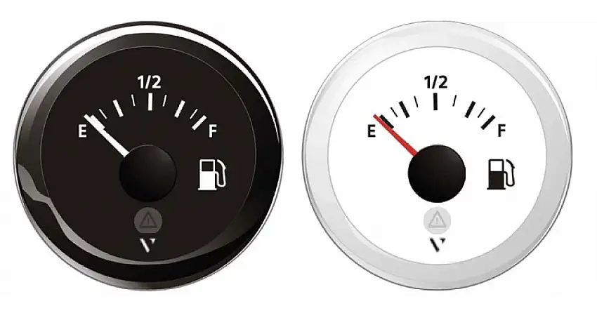 INDICATORE CARBURANTE NERO SCALA E-F 12/24V