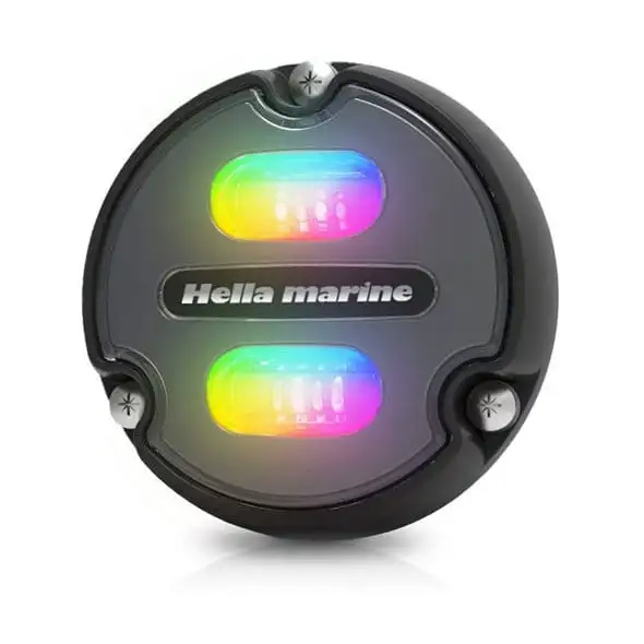 Faro subacqueo Hella marine Led Apelo A1 - Quadrante Carbon - Luce RGB