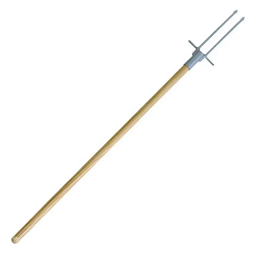 Forchetta in acciaio inox con manico in legno 120 cm