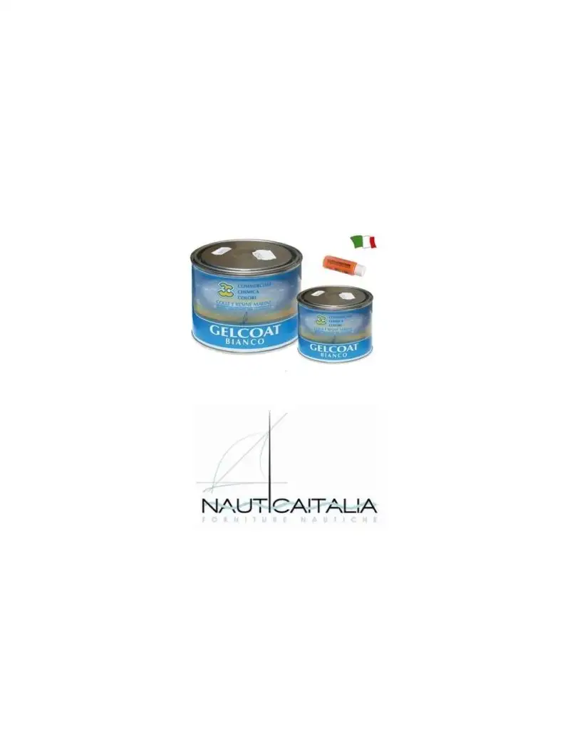GELCOAT NAUTICO BIANCO PARAFFINATO KG.5 + INDURITORE / CATALIZZATORE GR. 100
