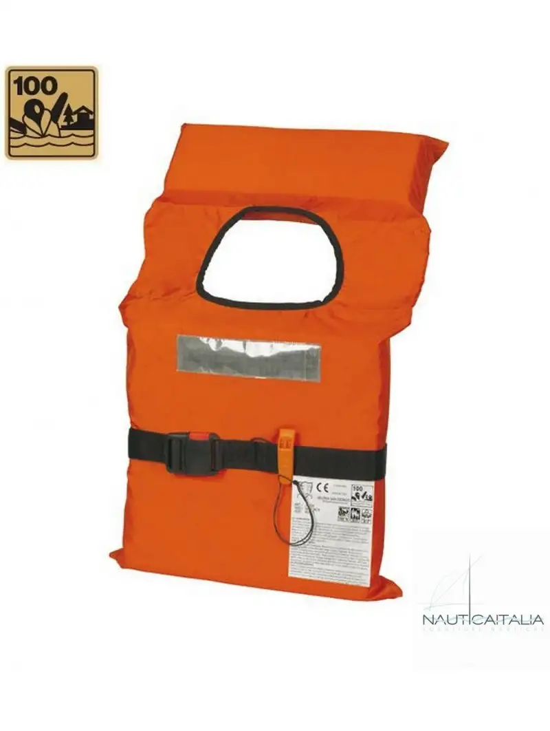 GIUBBOTTO DI SALVATAGGIO SALVAGENTE 100 N ISO 12402-4 ENTRO 6 MIGLIA OMOLOGATO