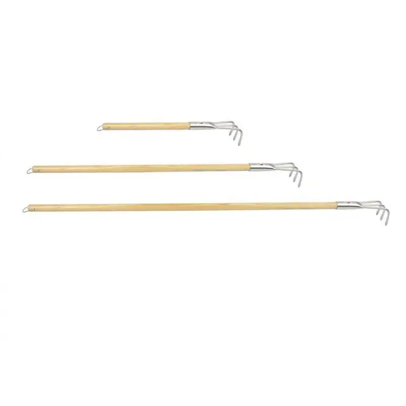 3 DENTI IN ACCIAIO INOX PER PESCA A PIEDI - MANICO 100 CM