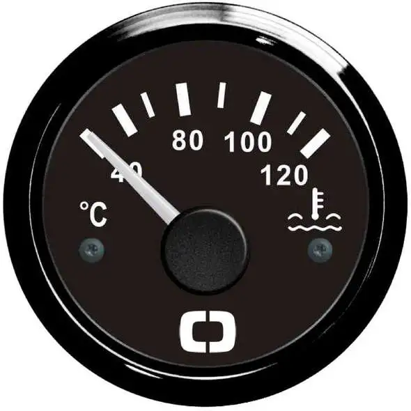 Indicatore temperatura acqua 40/120° - Nero/Lunetta Nera