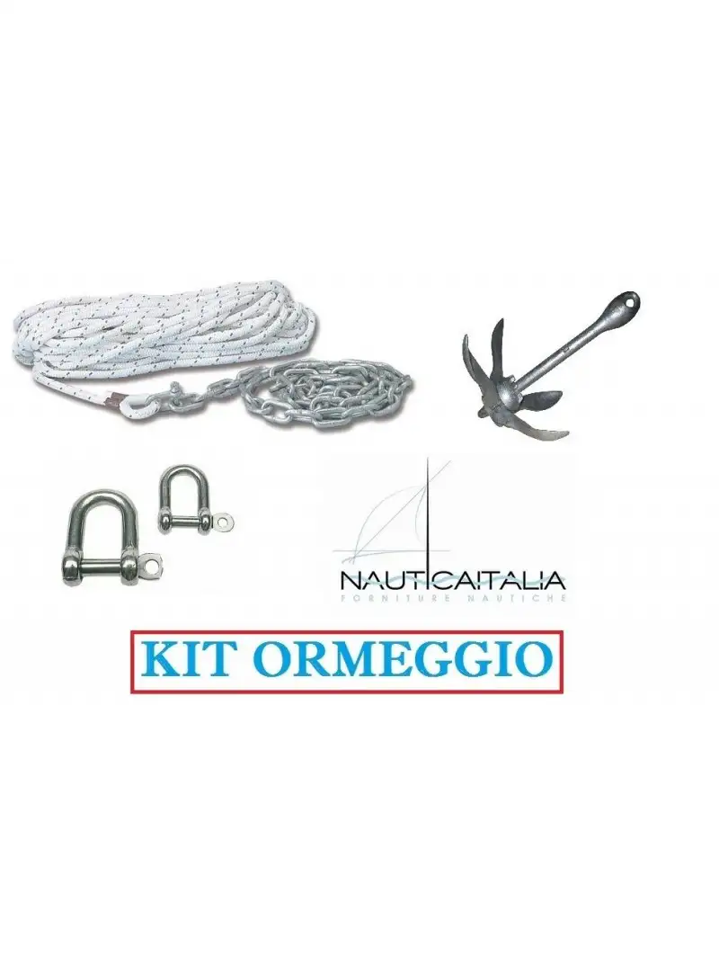 KIT ANCORAGGIO BARCA CIMA CATENA GRILLI ANCORA OMBRELLO - BARCA GOMMONE NAUTICA