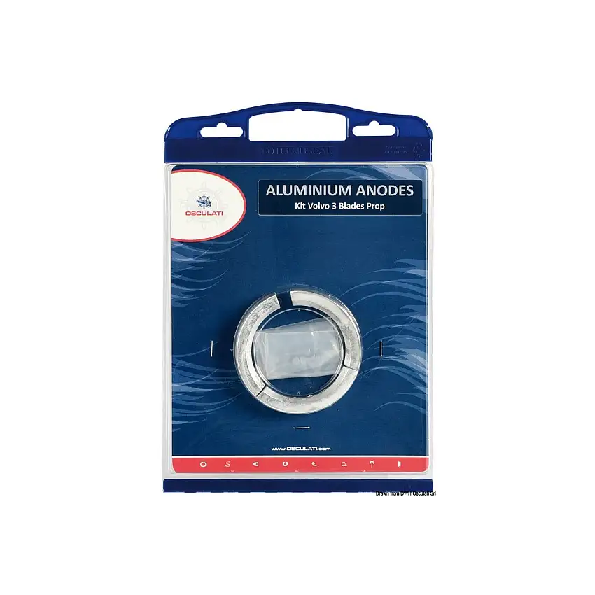Kit anodi per motori Volvo a elica in alluminio a 3 pale