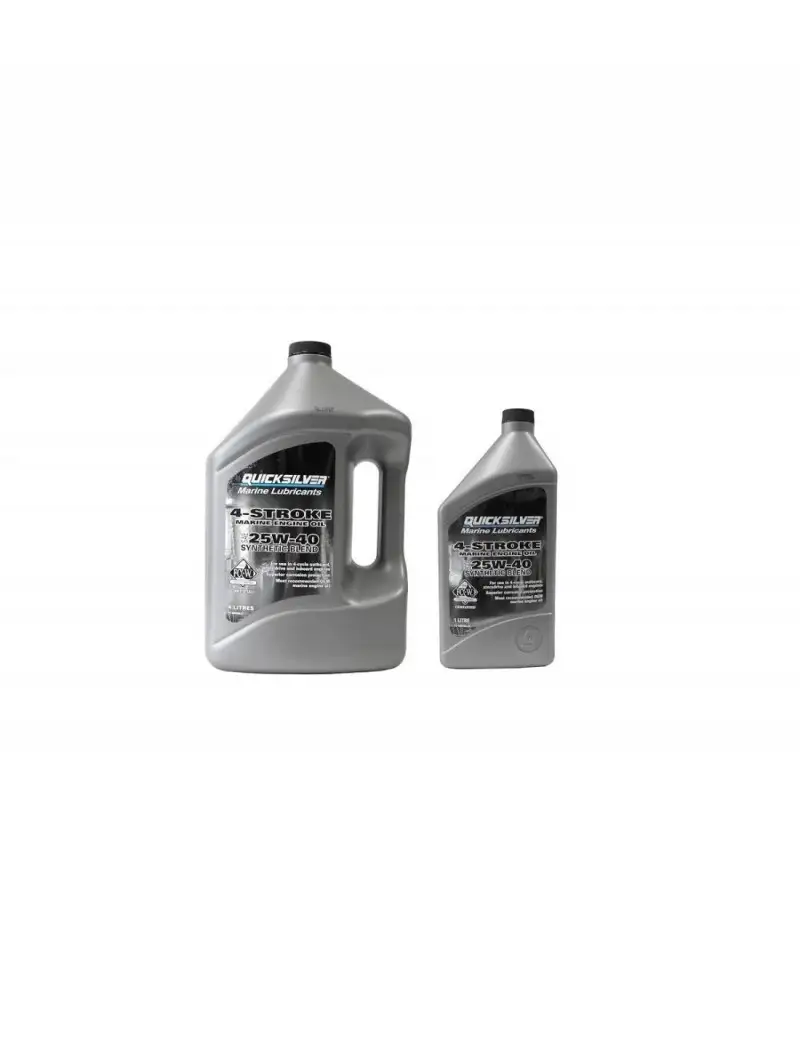Olio Quicksilver 100% Sintetico SAE 25W-40 per Motori Fuoribordo 4 Tempi