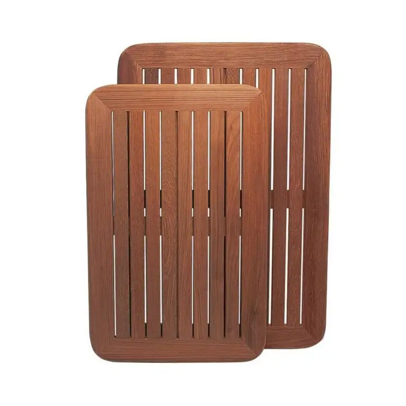 Piano tavolo rettangolare in teak con doghe - Arc Marine
