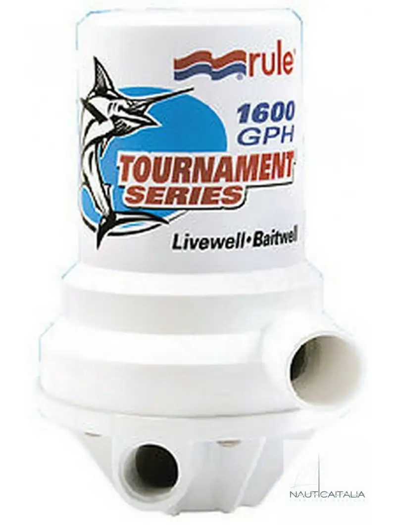 POMPA RULE TOURNAMENT DUAL PORT 1600GPH 12V PER VASCHE VIVO -OSCULATI 16.205.00