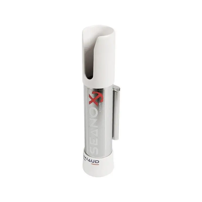 PORTA CANNA RIMOVIBILE BIANCO IN ACCIAIO INOX FISSAGGIO SCORREVOLE INFERIORE APERTO