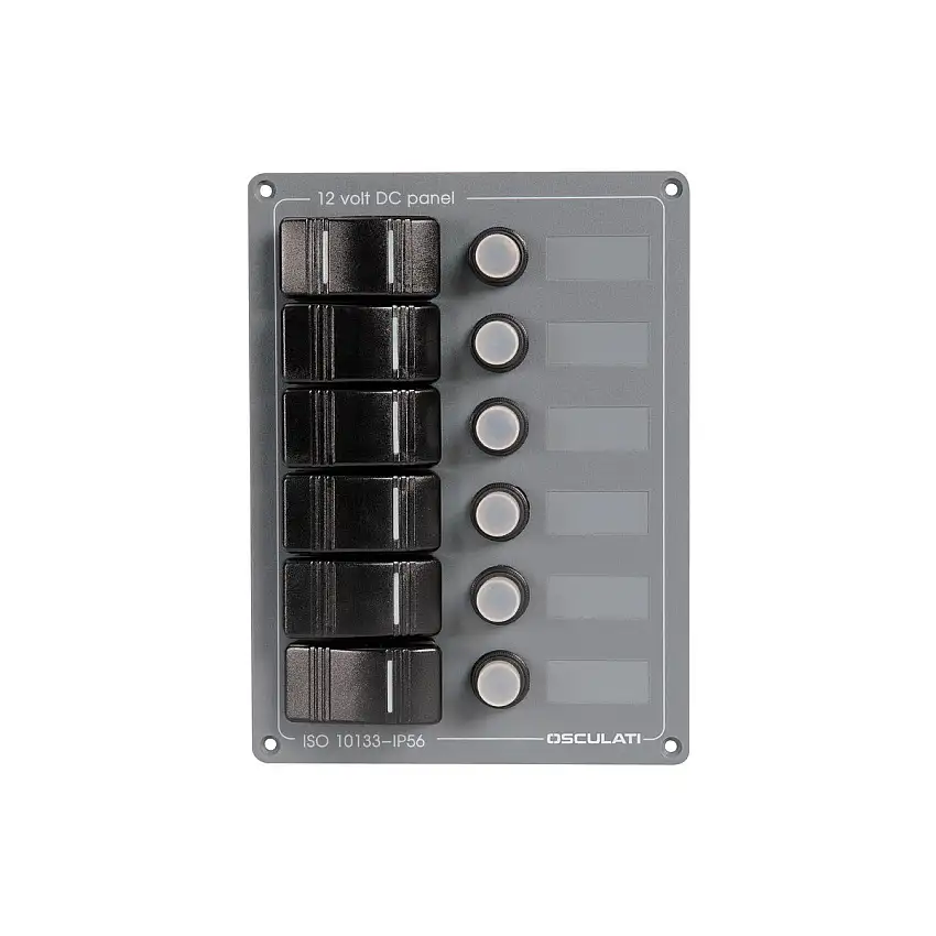 Quadro verticale in alluminio 6 interruttori