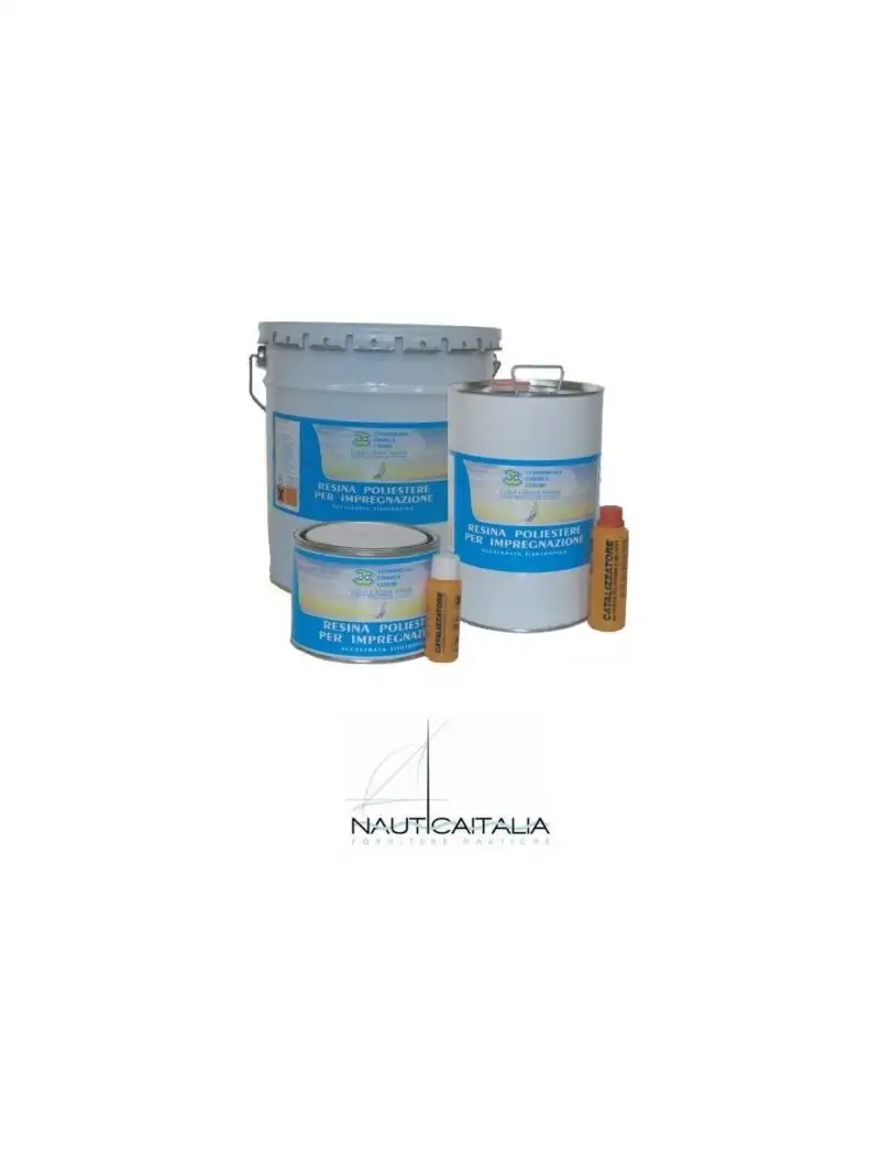 RESINA NAUTICA POLIESTERE 3C 5 kg. + INDURITORE / CATALIZZATORE ( 4 litri )