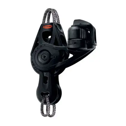 Ronstan bozzello Orbit serie 40 BB - bozzello a violino con anello, arricavo e strozzatore
