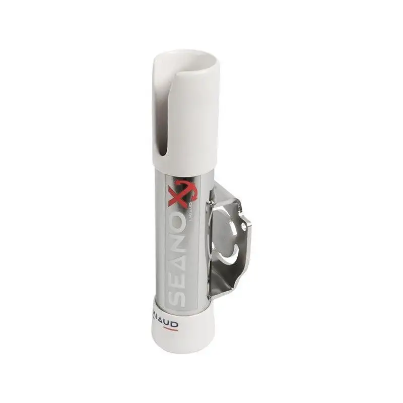 PORTA CANNA ORIENTABILE IN ACCIAIO INOX BIANCO FONDO APERTO - MONTAGGIO SU BALCONE