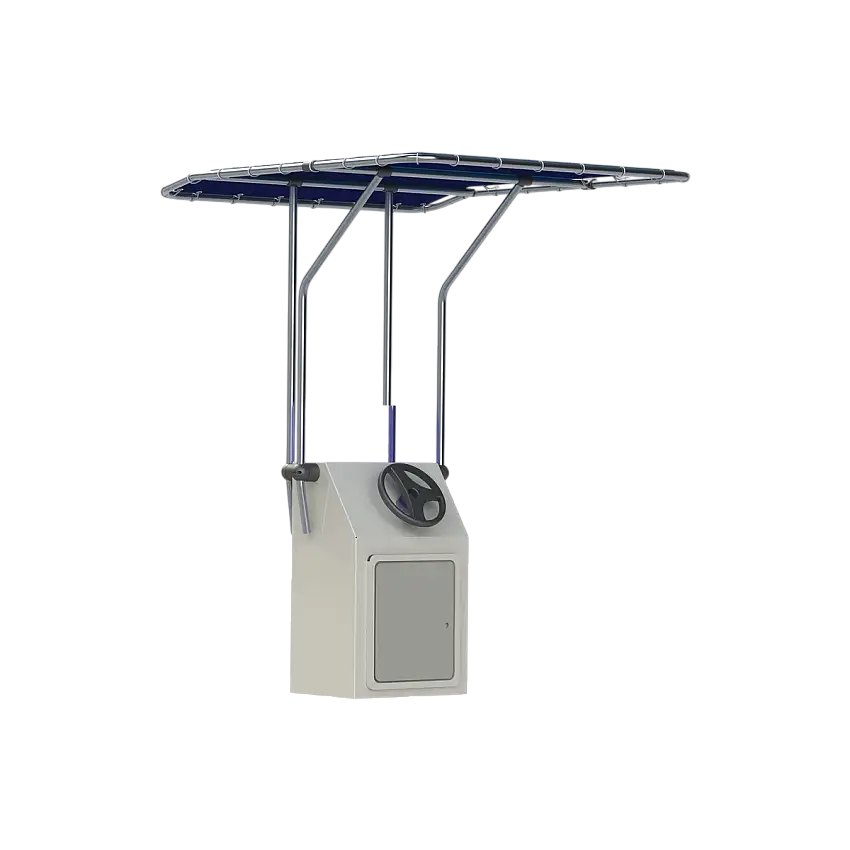 T-Piano retrattile in alluminio blu 1350x1050 mm
