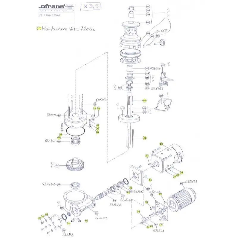 X3.5 2300/2700W - Ricambio per salpancora LOFRANS'